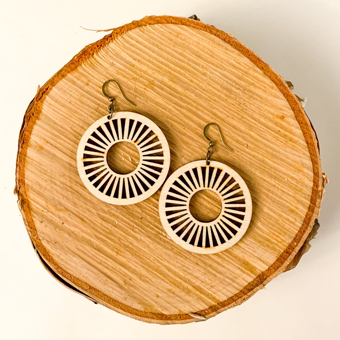 Birch Diffuser Earrings - Fancy Hoops, Natural