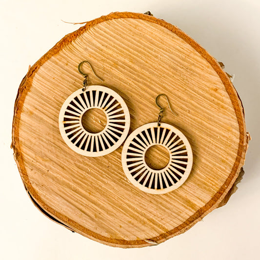 Birch Diffuser Earrings - Fancy Hoops, Natural